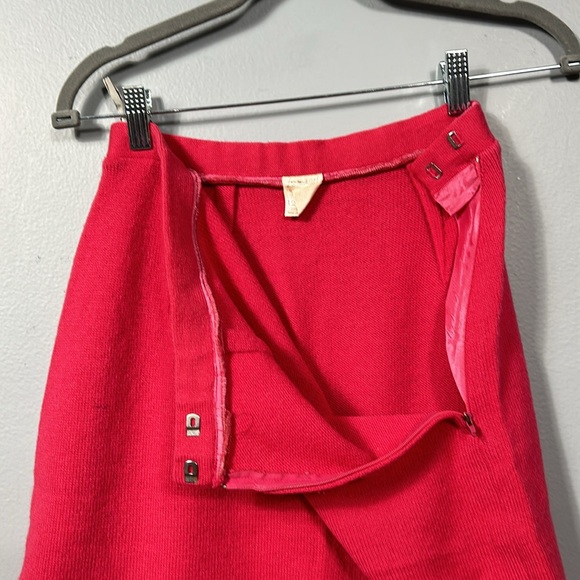 St Michael Shetland Wool Knit Skirt Sweater Set Pink size 12 vintage - Picture 11 of 14